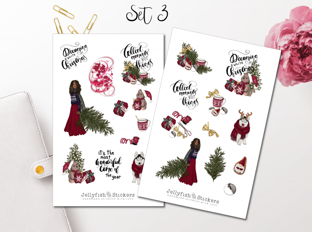 Christmas Girl Sticker Set